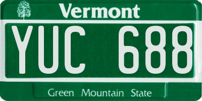 VT license plate YUC688