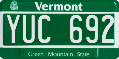 VT license plate YUC692