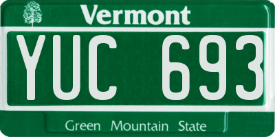 VT license plate YUC693