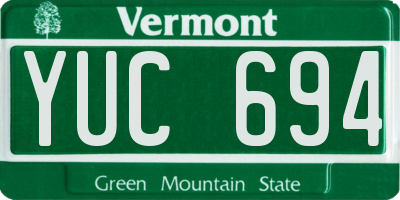 VT license plate YUC694