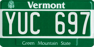 VT license plate YUC697