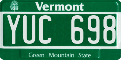 VT license plate YUC698