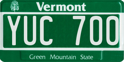 VT license plate YUC700