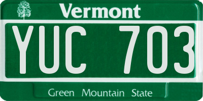 VT license plate YUC703