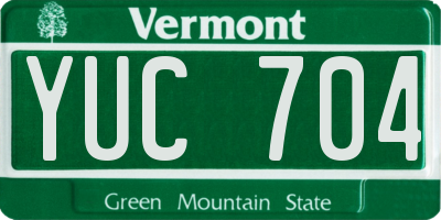 VT license plate YUC704