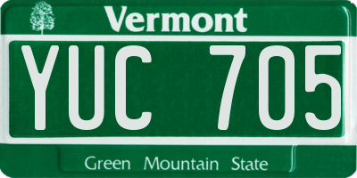 VT license plate YUC705