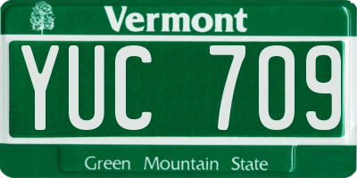 VT license plate YUC709