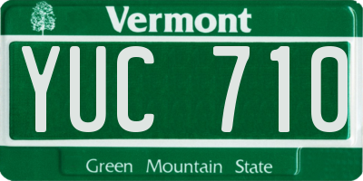 VT license plate YUC710