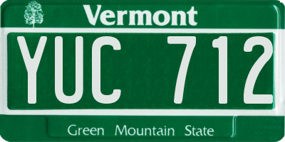 VT license plate YUC712