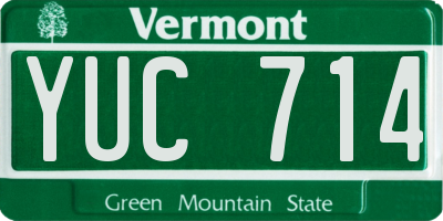 VT license plate YUC714
