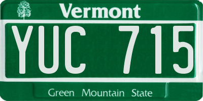 VT license plate YUC715