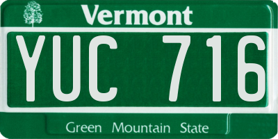 VT license plate YUC716