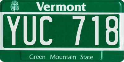 VT license plate YUC718