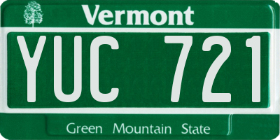 VT license plate YUC721