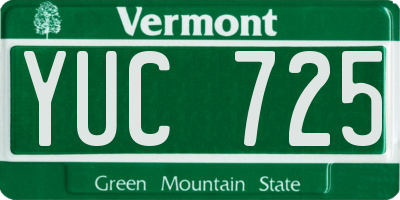 VT license plate YUC725
