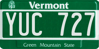 VT license plate YUC727