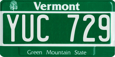 VT license plate YUC729