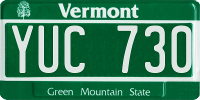 VT license plate YUC730