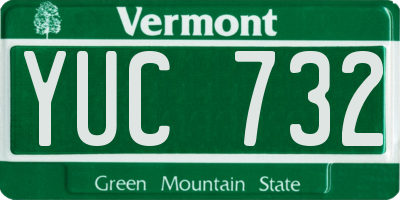 VT license plate YUC732