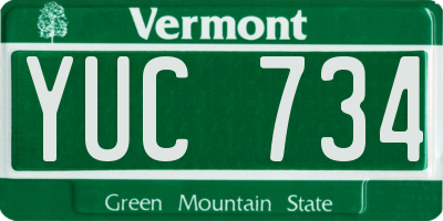 VT license plate YUC734