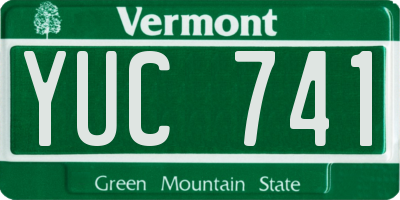 VT license plate YUC741