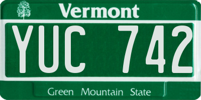 VT license plate YUC742