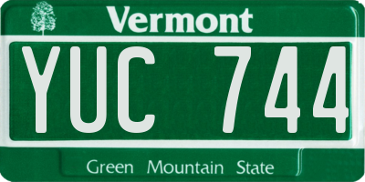 VT license plate YUC744