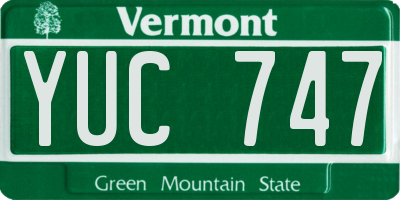VT license plate YUC747