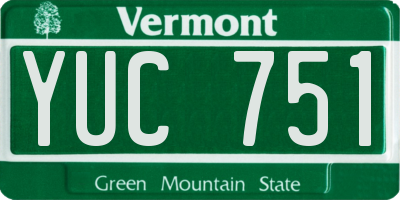 VT license plate YUC751