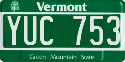 VT license plate YUC753