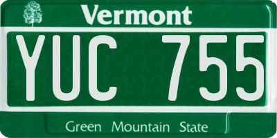 VT license plate YUC755