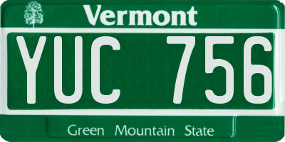 VT license plate YUC756