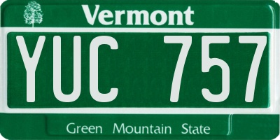 VT license plate YUC757