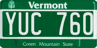 VT license plate YUC760