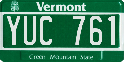 VT license plate YUC761