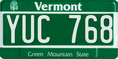 VT license plate YUC768