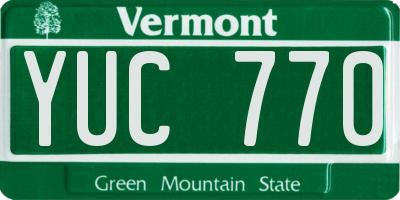 VT license plate YUC770