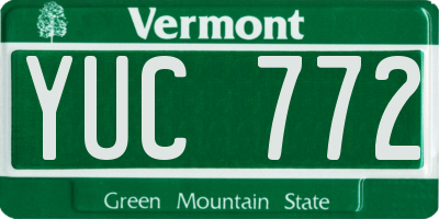 VT license plate YUC772