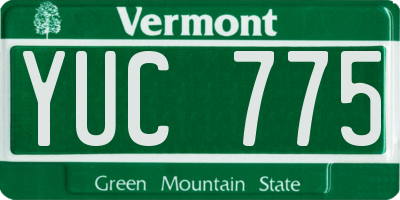 VT license plate YUC775