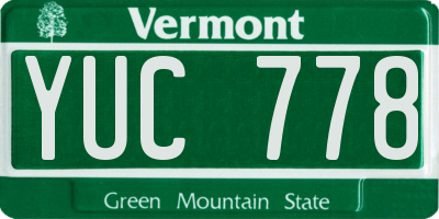 VT license plate YUC778