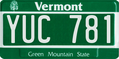VT license plate YUC781