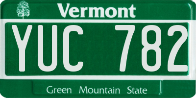 VT license plate YUC782