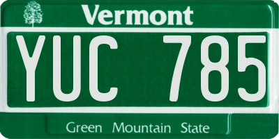 VT license plate YUC785