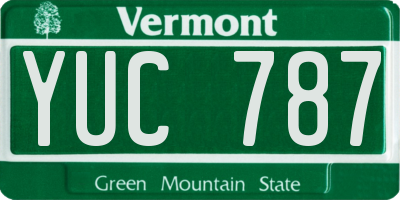 VT license plate YUC787