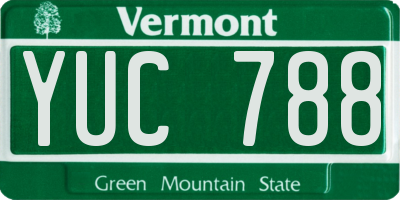 VT license plate YUC788