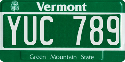 VT license plate YUC789