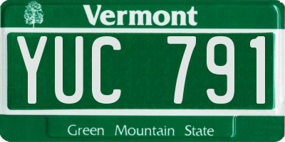 VT license plate YUC791