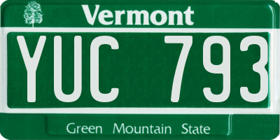 VT license plate YUC793