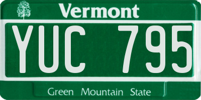 VT license plate YUC795