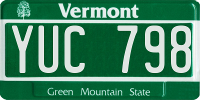 VT license plate YUC798